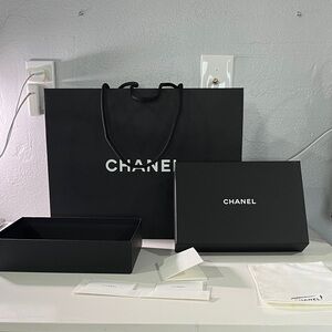 NEW Chanel Black Shopping Bag and Box Set